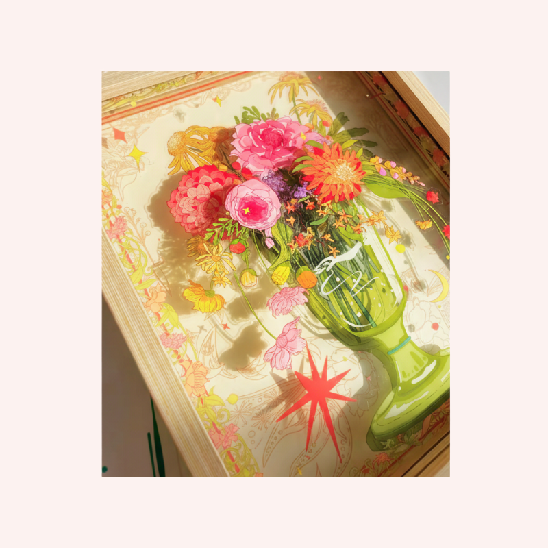 3D Starlit Blossoms(Optional Frame)