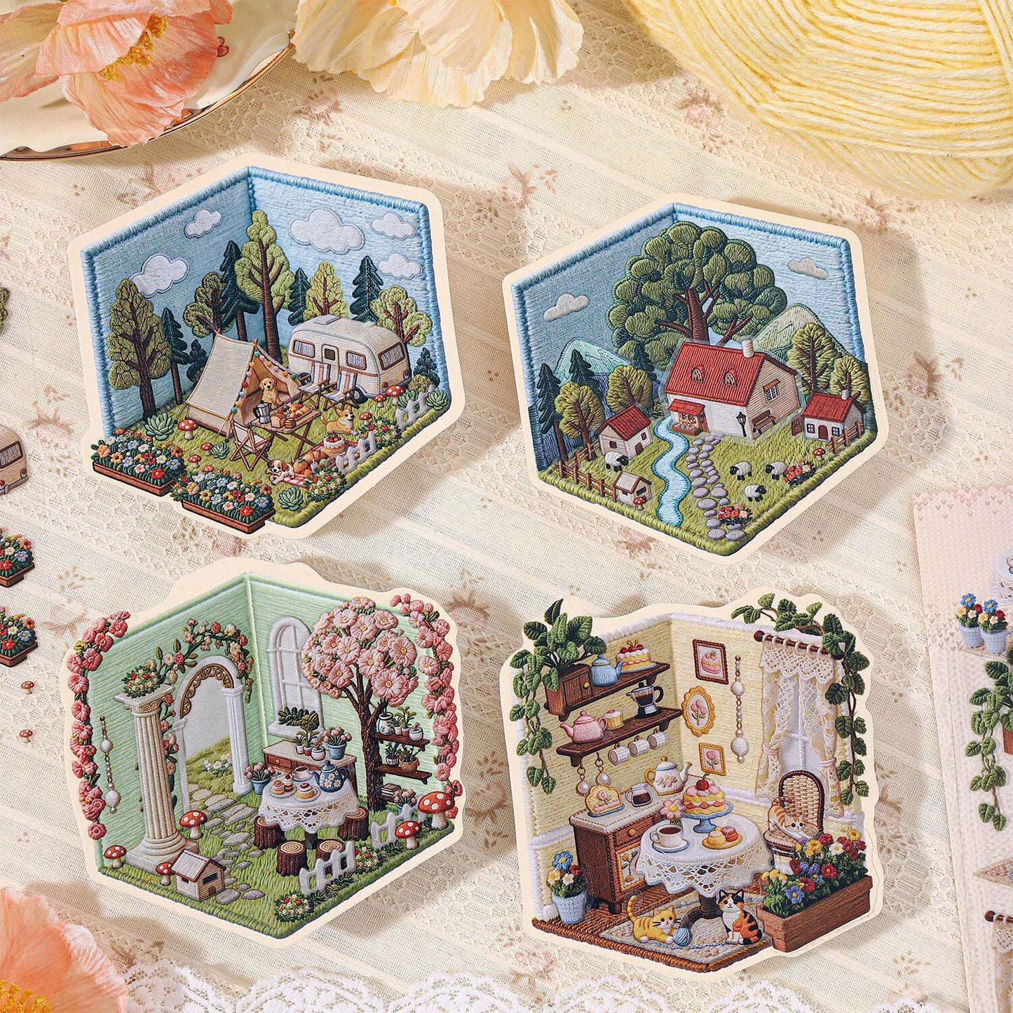 Embroidered Springtime（Set of 4 Mini Designs）